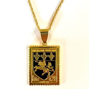 Joan Rivers French Postage Stamp Necklace